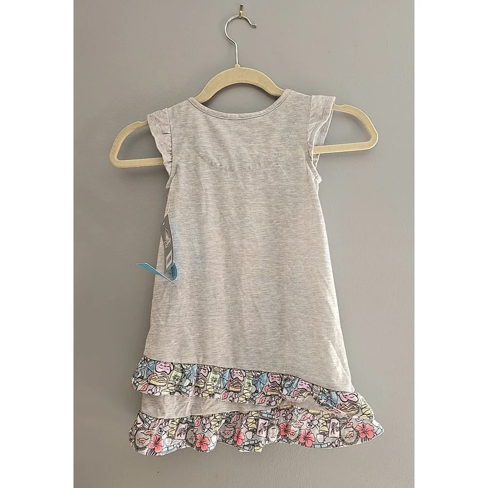 NWT Disney Princess Gray Let Me Sleep Tiered Sleepwear Nightgown Girls Size 4‎